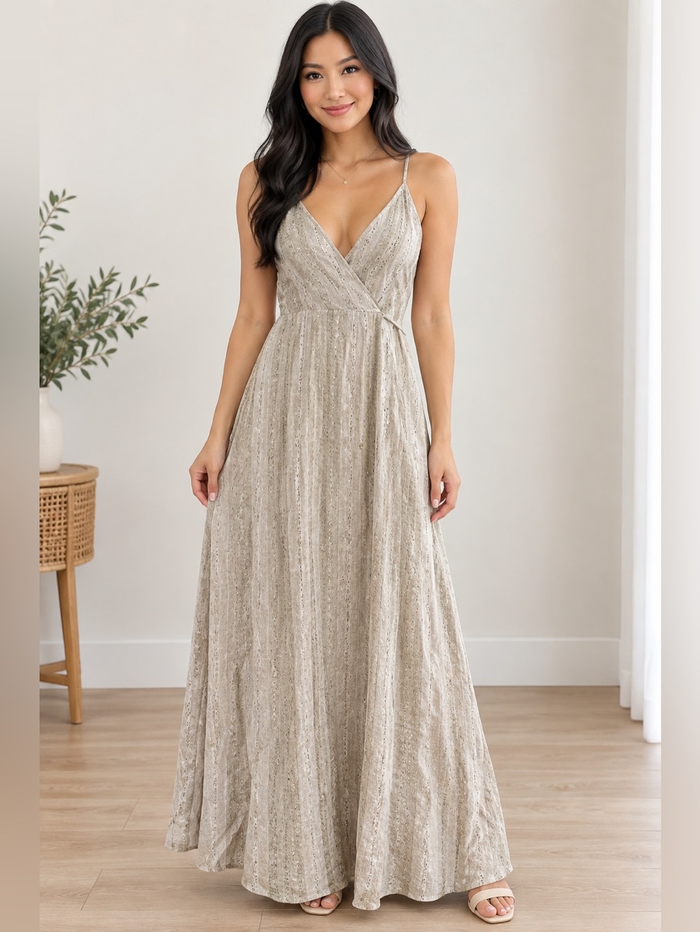 Grade & Gather Women's Maxi Dress in Natural Linen